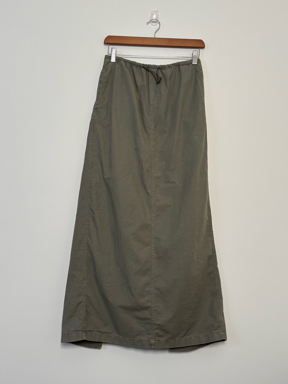 Zara Khaki Olive Green Ripstop Cargo Maxi Skirt Size XS